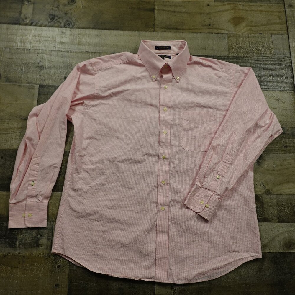 Tommy Hilfiger TLC the lifetime collar dress shirt men's 17 34-35 XL pink stripe